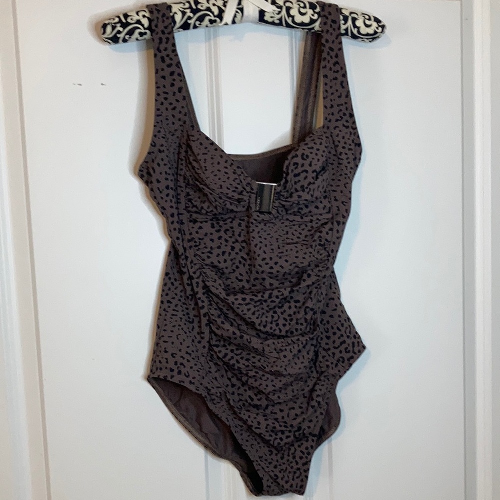 Calvin Klein leopard print one piece bathing suit